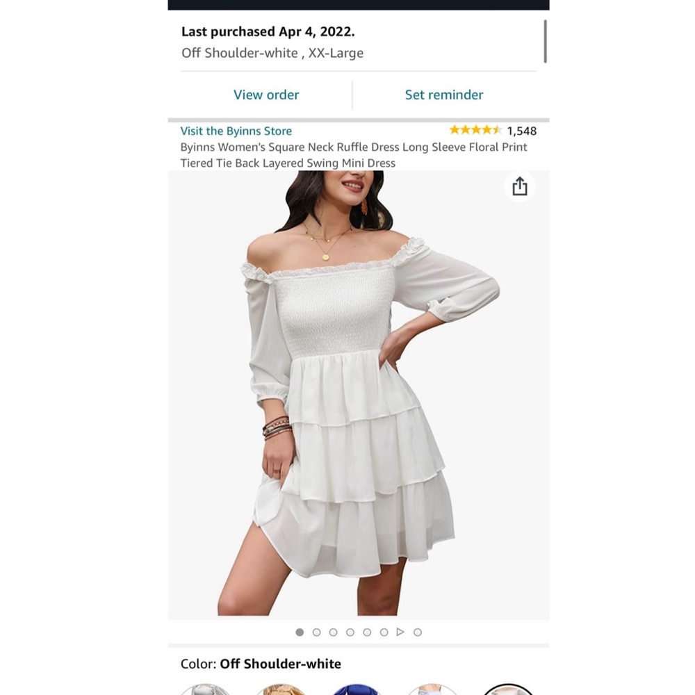 White Off shoulder Dress From Amazon! Size 2XL
